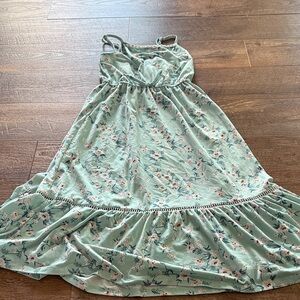 Floral Green Kids Dress